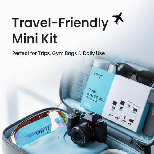 coxir Korean Skincare Gift Set, Glass Skin Kit, (4-Piece) - Product Imagery