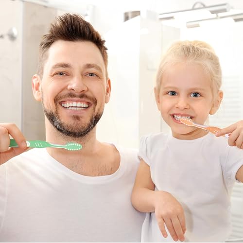 Medium Adult Toothbrushes with Tongue Cleaner, 8 Pack - Product Imagery