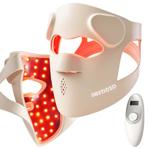 SWETJOZO RB-061 Red Light Therapy Mask for Face,USB-C Rechargeable 850nm