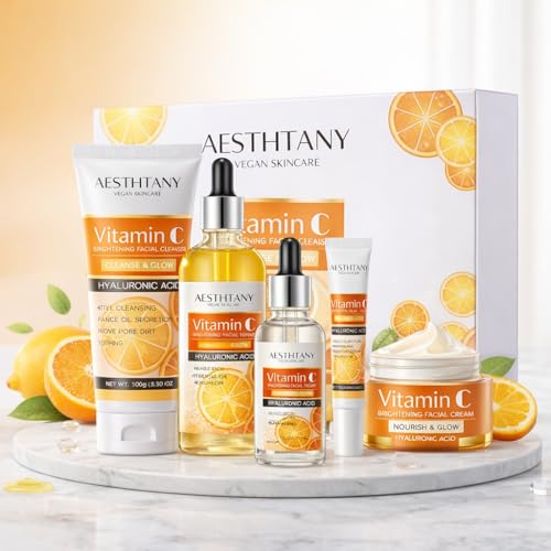 Vitamin C Skin Care Set Moisturizing Hyaluronic Acid Skin Care - Product Imagery