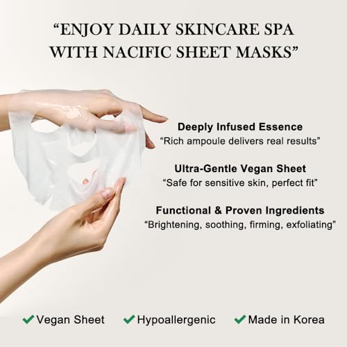 KOSBEAUTY NACIFIC Face Masks Skincare Korean – Premium 10-Sheet - Product Imagery