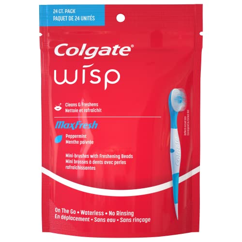 Colgate Max Fresh Wisp Disposable Mini Toothbrush, Peppermint, - Product Imagery