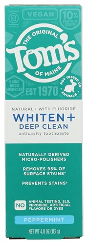 Tom's of Maine Whiten Plus Deep Clean Whitening Toothpaste, - Product Imagery