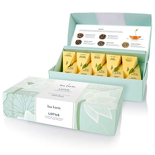 Tea Forte Tea Sampler, 10 Pyramid Infuser Bags, Premium Tea Gift Set