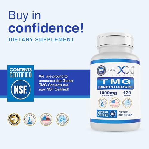 Genex Formulas TMG 1000mg Dose Trimethylglycine Supplement 120 - Product Imagery