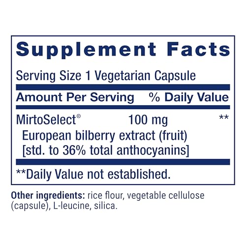 Life Extension Standardized European Bilberry Extract, 100 mg, - Product Imagery
