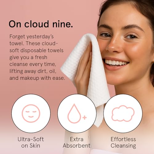 grace & stella Face Towels Disposable XL- Travel Essentials (60 - Product Imagery