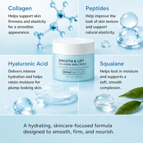 Global Beauty Care Smooth & Lift Collagen Skin Cream - Hydrating - Product Imagery