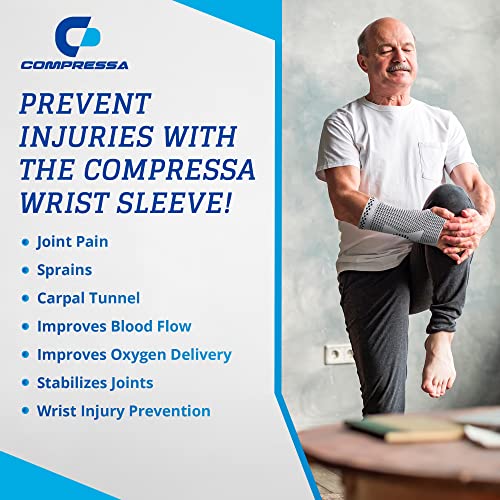 Compressa Wrist Compression Sleeve for Women & Men - Non-Slip - Product Imagery