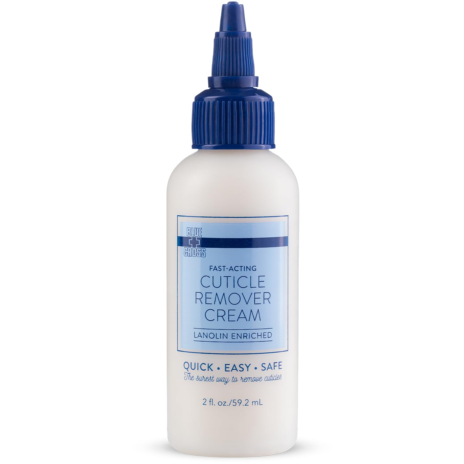 Blue Cross Cuticle Remover Cream for Dry Damaged Cuticles, Made in USA, 2oz