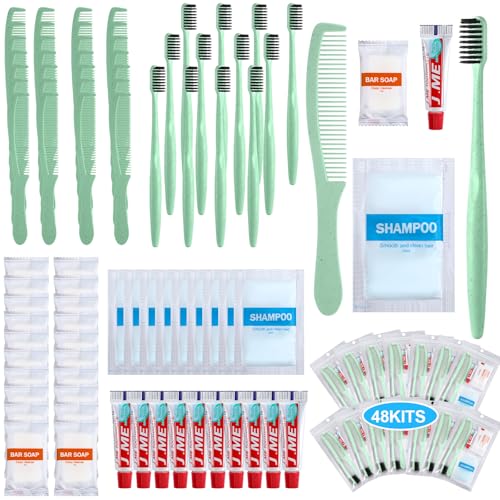 Hushee 48 Kits Homeless Hygiene Kits, Homeless Care Package, Light Green