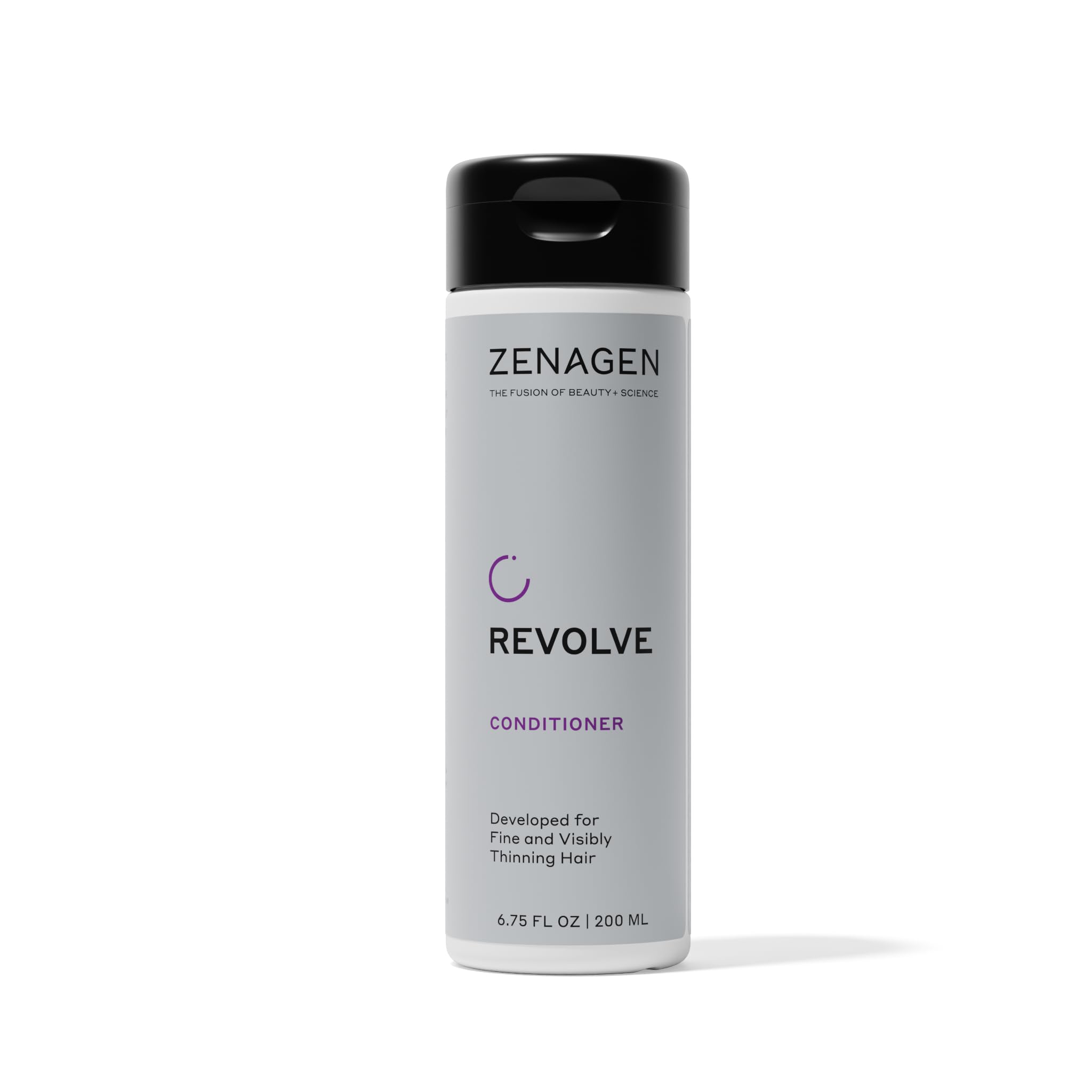 Zenagen Revolve unisex hair conditioner bottle with 6.75 fl oz label, designed for topical hair regrowth treatment.