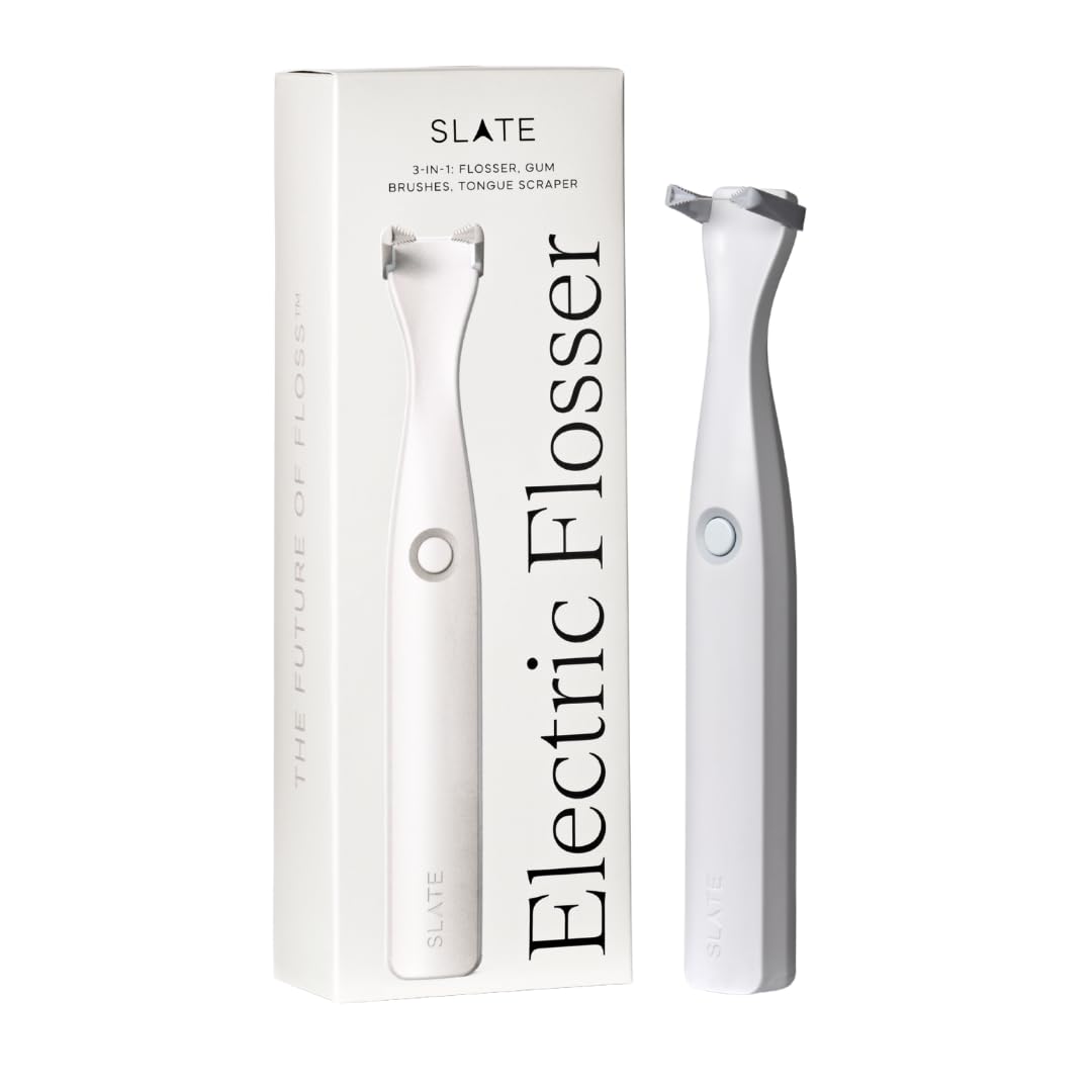 Slate Origin 3-in-1 Battery-Powered Electric Flosser, Dentist Invented