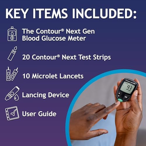Ascensia CONTOUR NEXT GEN Blood Glucose Monitor All in One Kit + - Product Imagery