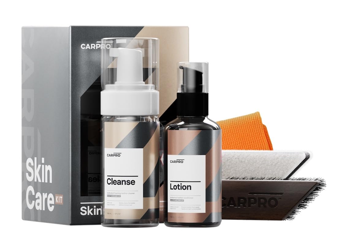 CARPRO Skincare Leather Kit: Car Leather Cleaner, Leather Conditioner, Brush & Towel - Clean and Condition All Types of 