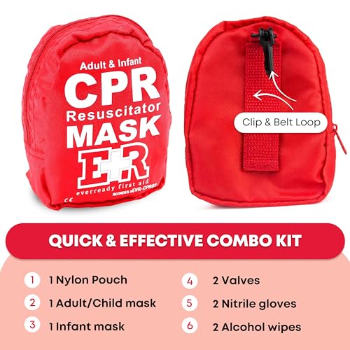 Adult and Infant CPR Mask Combo Kit – Includes 2 CPR Masks with - Product Imagery