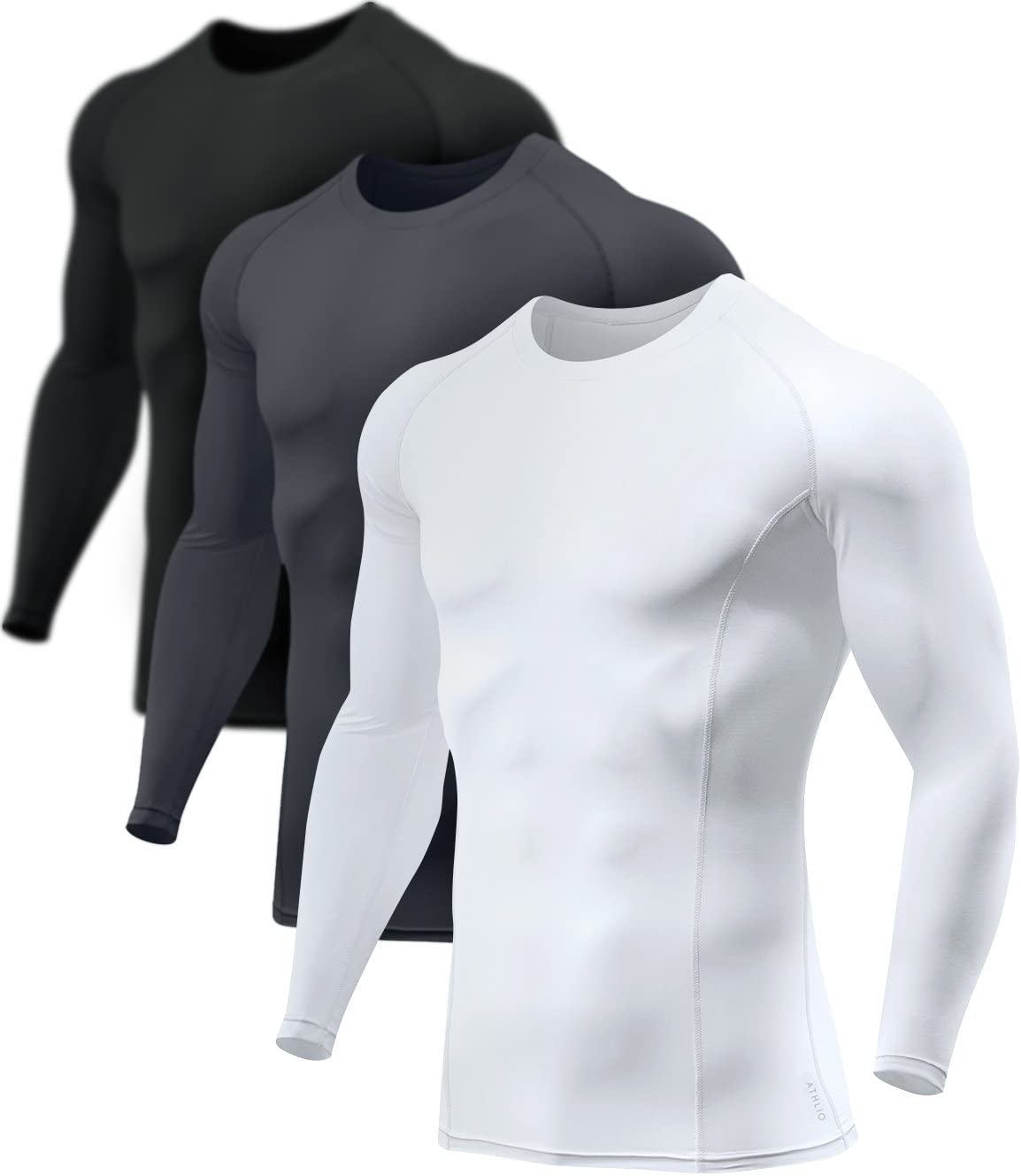 ATHLIO Men's UPF 50+ Long Sleeve Compression Shirts, Water Sports Rash Guard Base Layer, Athletic Workout Shirt – produc