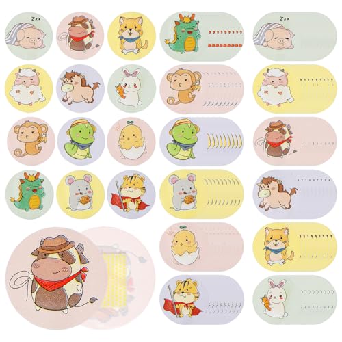 120Pcs Kids Bandages 12 Styles Zodiac Themes Animal Pattern - Product Imagery