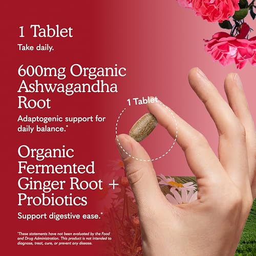 Garden of Life Organic Ashwagandha with Probiotics & Ginger, 60 - Product Imagery