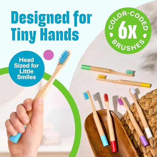 VIVAGO Kids Toothbrush - Kids Bamboo Toothbrushes with Soft - Product Imagery