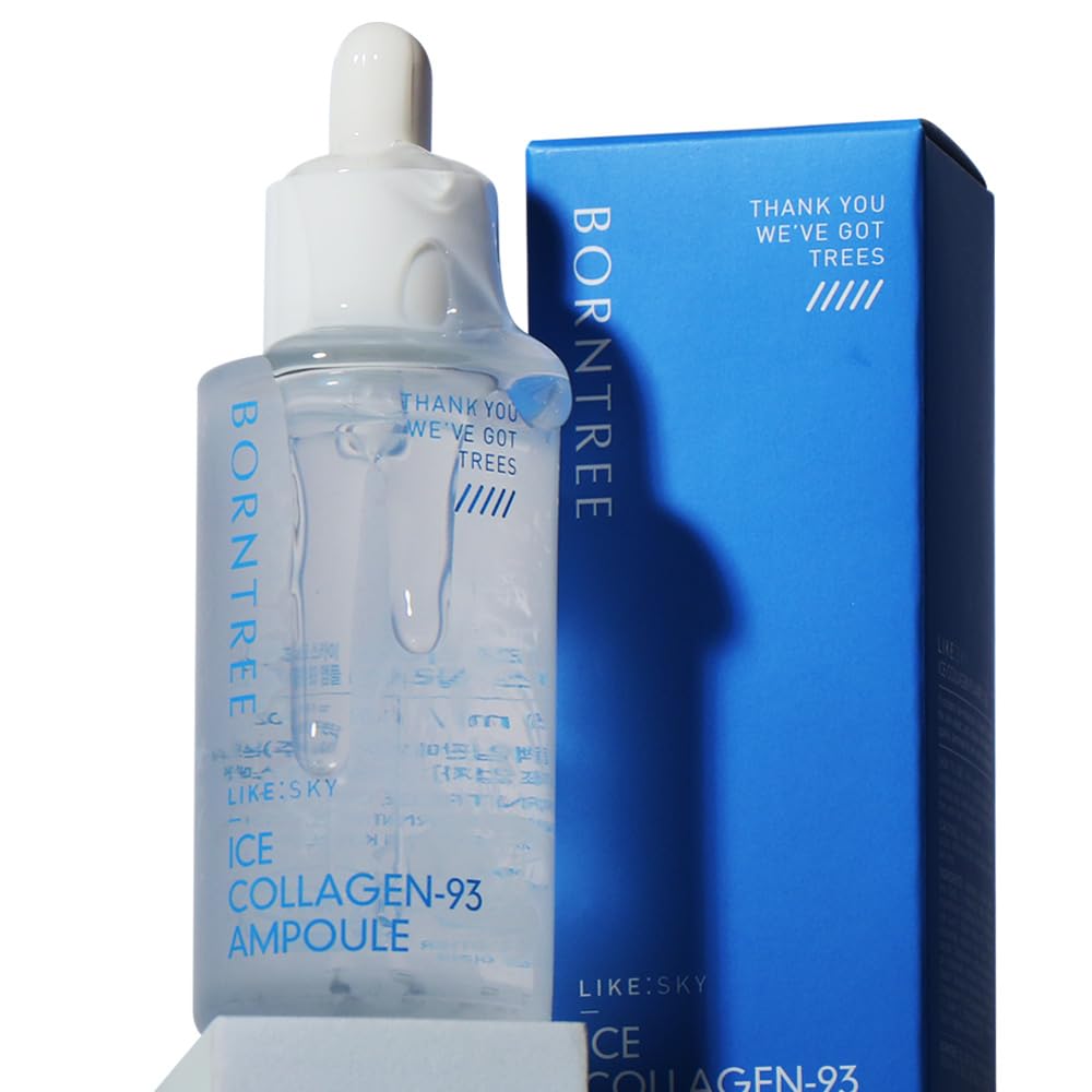 BORNTREE Like Sky Ice Marine Collagen 93 Ampoule 1.69 fl oz with 7 Types of Hyaluronic Acid, Absorption Rate of More tha
