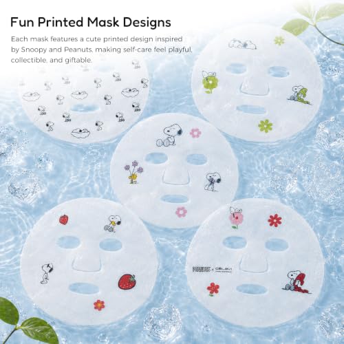 CELAVI 5 Pack Peanuts Snoopy Printed Sheet Mask, Cute Face Masks - Product Imagery