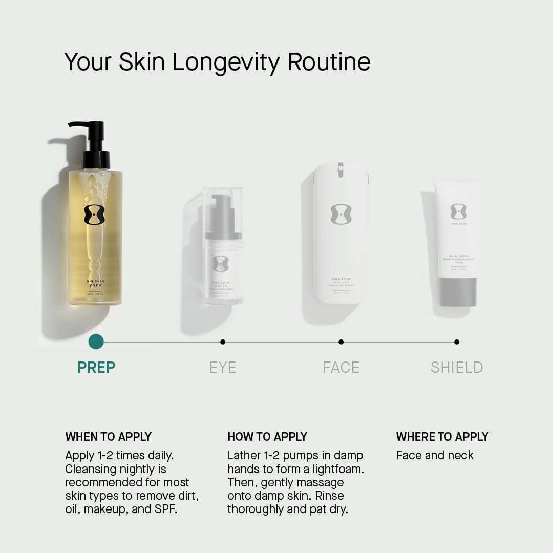 OneSkin OS-01 PREP Facial Cleanser, Gentle Exfoliating Gel, 200mL/6.76fl oz – product photo (Gels)