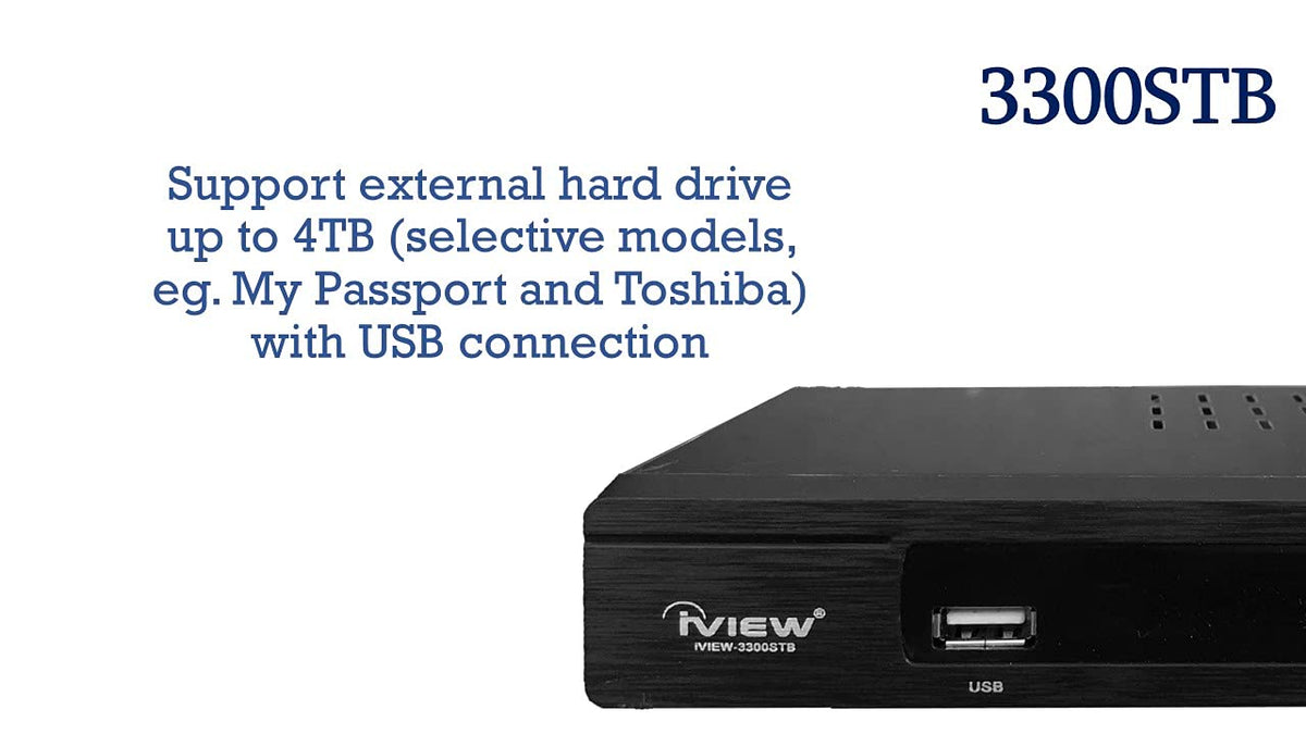 iView 3300STB ATSC Converter Box with Recording, Media Player, Built-in Digital Clock, Analog to Digital, QAM Tuner, HDM