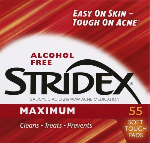 Stridex Maximum Acne Pads, Alcohol Free Salicylic Acid Pads for - Product Imagery
