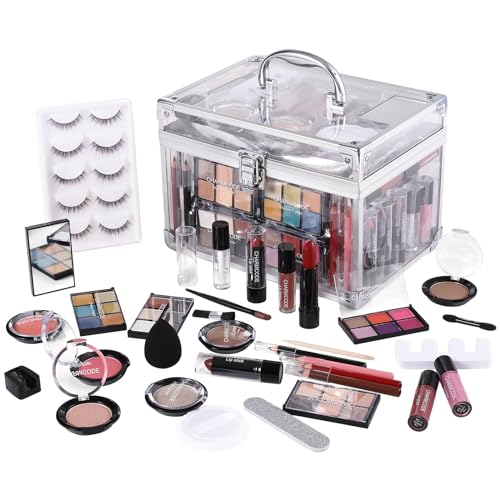 CHARMCODE Makeup full Kit Women Teen Girls Starters，Eyeshadow Palette，Lipsticks，Lipgloss，Blushes，Contour，Highlighters，Ma