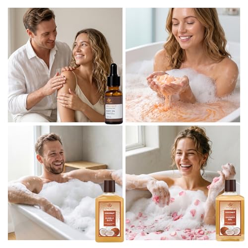Gifts for Women & Men, 32 Pcs Coconut Vanilla Spa Gift Basket - Product Imagery