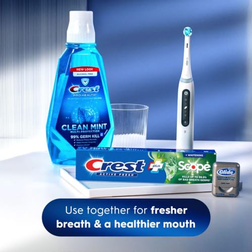 Crest + Scope, Active Fresh, Teeth Whitening Toothpaste for - Product Imagery