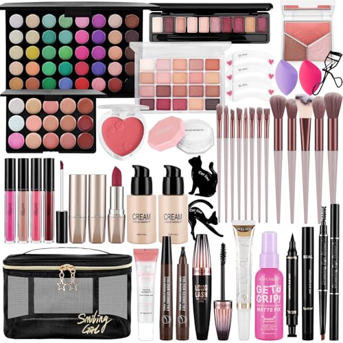 VESPRO Makeup Kit for Women:Foundation Eyeshadow Palette Makeup Brushe Makeup Set – BLACK
