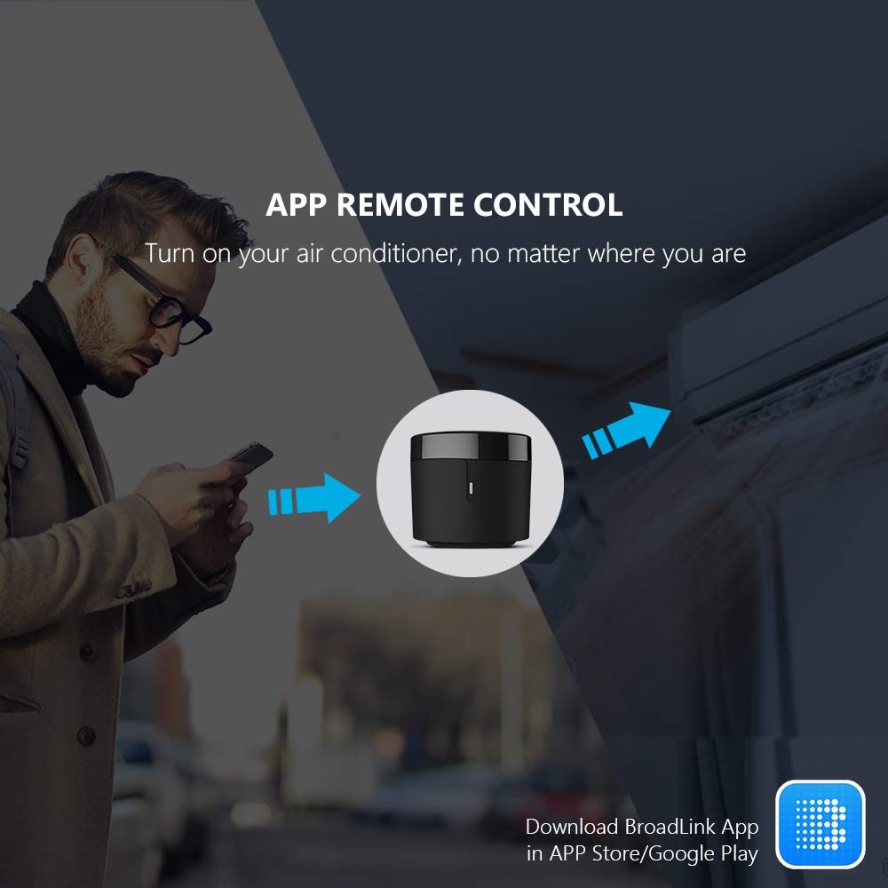 BroadLink RM4 Mini IR Universal Remote Control (2.4 GHz Wi-Fi Only), Smart Home Automation Wi-Fi Infrared Blaster for TV