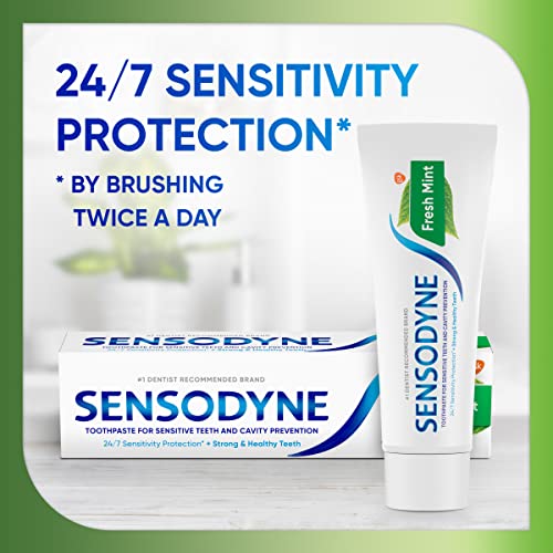 Sensodyne Fresh Mint Sensitive Toothpaste, 4 Ounces (Pack of 2) - Product Imagery
