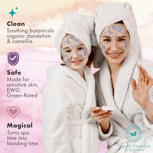 Kids Face Mask Spa Set, 20 Unicorn Patches for Sleepover & Spa - Product Imagery