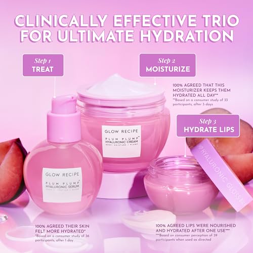 Glow Recipe Plum Plump Hyaluronic Acid Face Cream Moisturizer, - Product Imagery