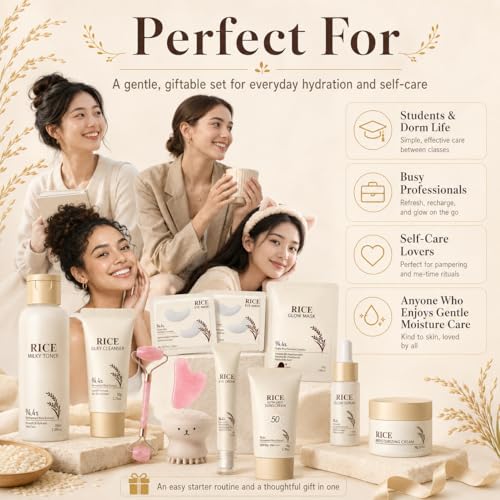 13PCS Rice Korean Skin Care Set, Korean Skincare Set, Korean - Product Imagery