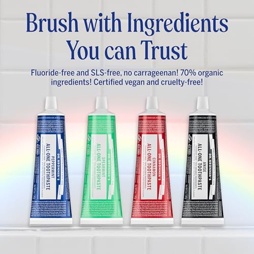 Dr. Bronner’s All-One Toothpaste – Peppermint, 5 oz, 1-Pack – - Product Imagery