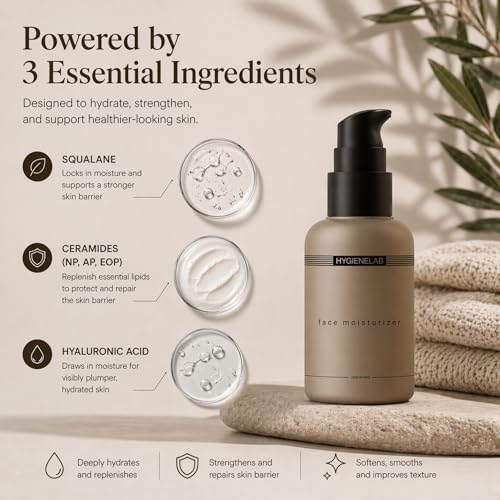 HygieneLab Face Moisturizer with Hyaluronic Acid, Non-Greasy for - Product Imagery