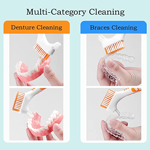 Denture Brush 4Pcs Denture Toothbrushes Double Sided Toothbrush - Product Imagery