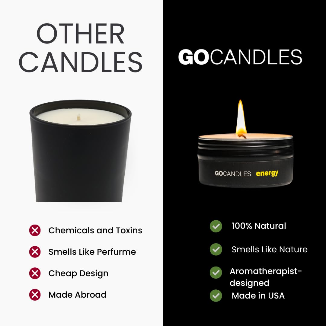 GOCANDLES Go Candles Premium Scented Candle Gift Set | 3 Aromatherapy Candles | Natural Coconut Soy Wax | Clean Burning 
