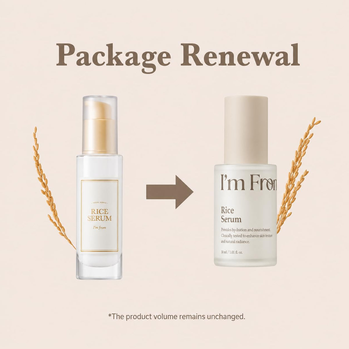 I'm From Rice Serum, Glow Deep Soothing Rice Serum, Glass&Dewy, Hydration, Daily, All Skin Types, Korean Skin Care 1.01f