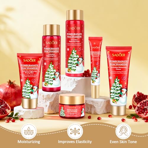 Gifts for Women 6 Pcs Skin Care Set Pomegranate Moisturize - Product Imagery