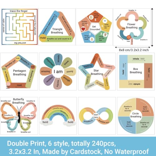 Stamiratiy 240Pcs Breathing Card Calming Corner Posters Decor - Product Imagery