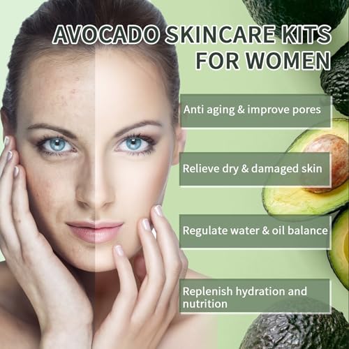 Avocado Skin Care Set, 13-In-1 Travel Skincare Kits for - Product Imagery