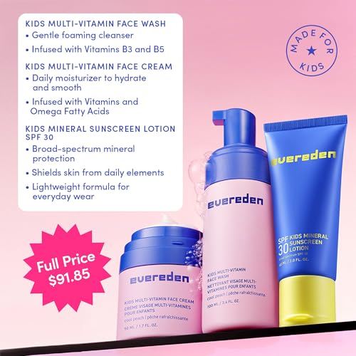 Evereden Kids Mineral Sunscreen, Face Wash, Cream & Headband, - Product Imagery