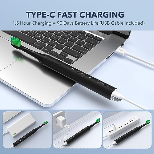 ARISSON Sonic Electric Toothbrush for Adults & Kids, 1.5H Fast - Product Imagery