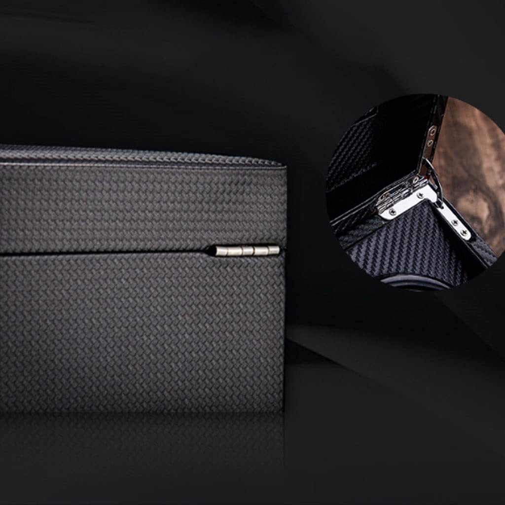 REEKOS Watch Box Case Watch Organizer Mechanical Watch Leather Storage Box With Rotary Table Shaker, Rechargeable Jewelr