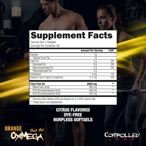 Controlled Labs Orange Oximega Fish Oil Supplement, EPA & DHA, - Product Imagery